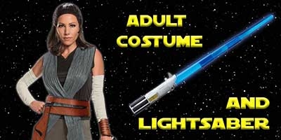 Rey Costume and Lightsaber Bundle