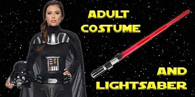 Ladies Darth Vader Costume and Lightsaber Bundle