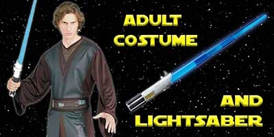 Anakin Skywalker Costume and Lightsaber Bundle