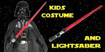 Child Deluxe Darth Vader Costume and Lightsaber Bundle