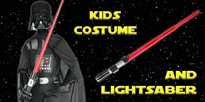 Child Basic Darth Vader Costume and Lightsaber Bundle