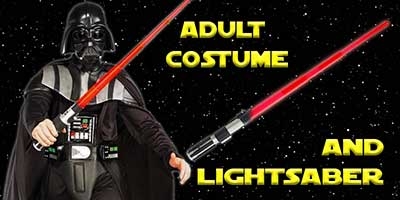 Deluxe Darth Vader Costume and Lightsaber Bundle