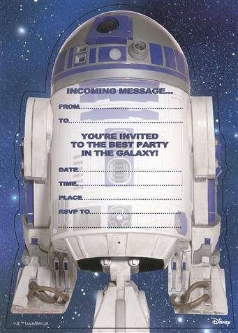 Star Wars Party Invite Cards - R2-D2