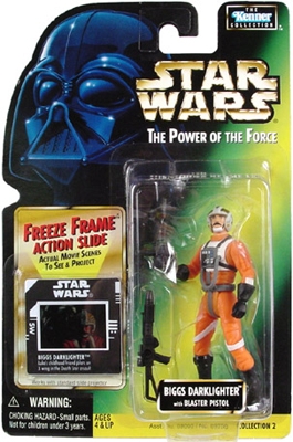Star Wars Action Figure - Biggs Darklighter with Blaster Pistol - Freeze Frame Action Slide