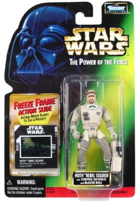 Star Wars Action Figure - Hoth Rebel Soldier with Survival Backpack and Blaster Rifle - Freeze Frame Action Slide