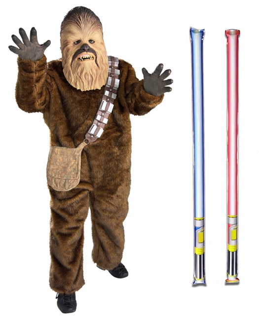 speel piano Atlas Behandeling STAR WARS : Costumes and Toys : Star Wars Costume Deluxe Child - Chewbacca  - WITH x2 FREE LIGHTSABERS